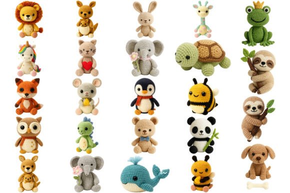 Cute Crochet Animals Clipart Bundle: A Handmade Digital Charm