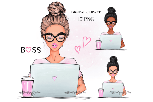 Empowering Your Designs with Lady Boss Fashion Clipart PNG