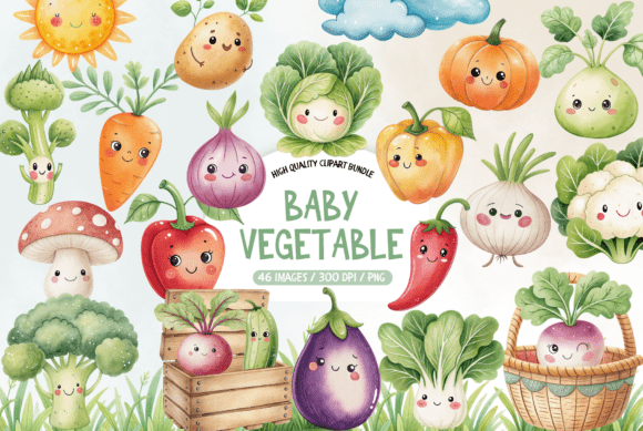 Freshen Up Your Projects with This Watercolor Vegetable Clipart Bundle