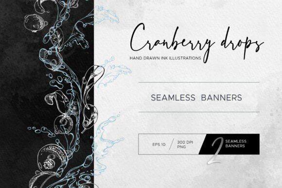 Inky Cranberry Drops: Fresh Seamless Banners