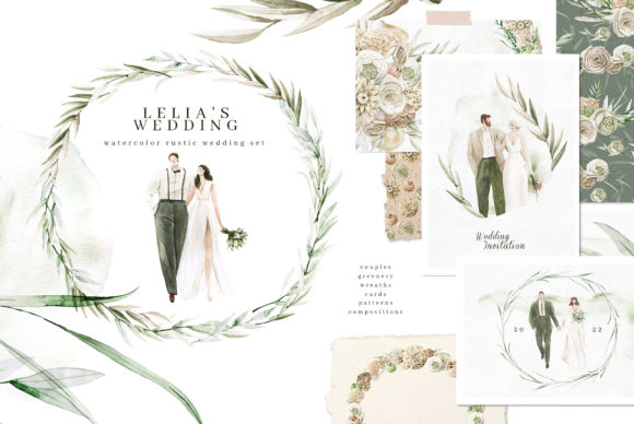 Lelia's Wedding: A Dreamy Rustic Watercolor Collection