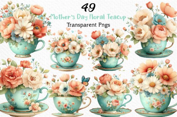 Mother’s Day Floral Teacup Clipart PNG: Design Guide