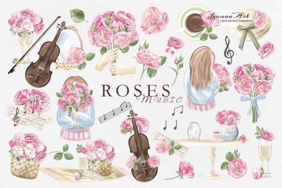 Roses Music: The Floral Illustration Collection for Creative Projects