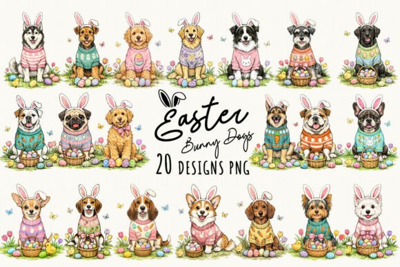 Springtime Marketing with Easter Dogs Bundle Bunny Ears Spring Png