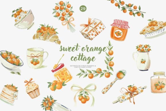 Sweet Orange Cottage Watercolor Clipart: A Designer’s Guide