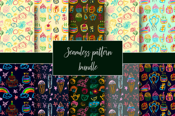 Unleashing Creative Joy with Cute Stylish Seamless Pattern. Draw
