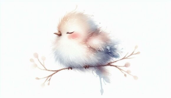 Watercolor Whimsical Bird: A Creative Asset for Modern Makers