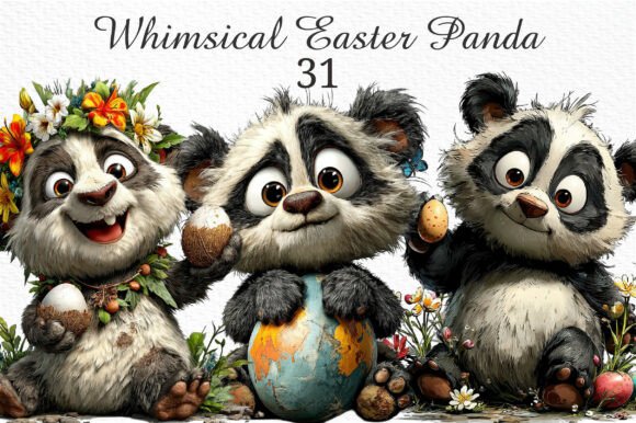 Whimsical Easter Panda Clipart Png: A Playful Design Asset