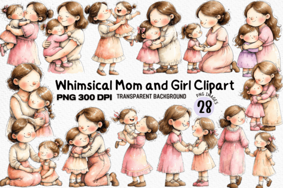 Whimsical Mom and Child Clipart: Elevate Your Designs